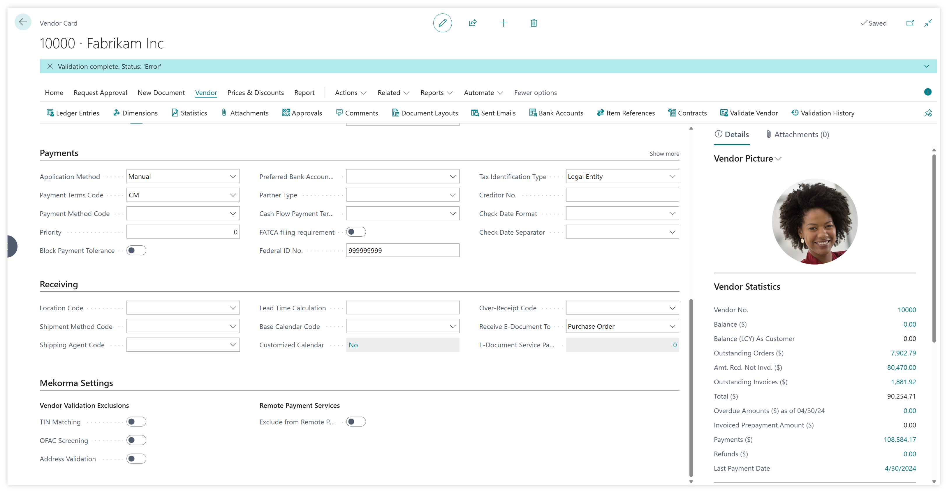 screenshot of Mekorma Payment Hub
